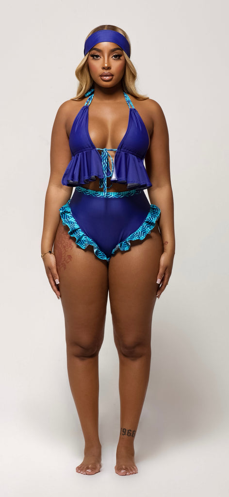 Blue Lagoon II Frilled Two Piece
